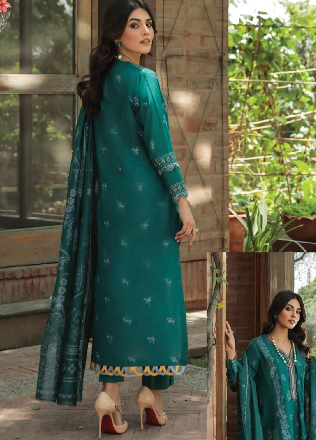 Dastoor by Florent Embroidered Lawn Suits Unstitched 3 Piece DFLFC22 FLD-3A - Summer Collection