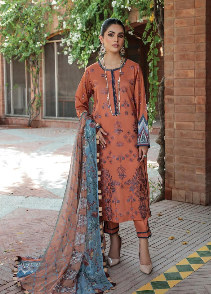 Dastoor by Florent Embroidered Lawn Suits Unstitched 3 Piece DFLFC22 FLD-5A - Summer Collection