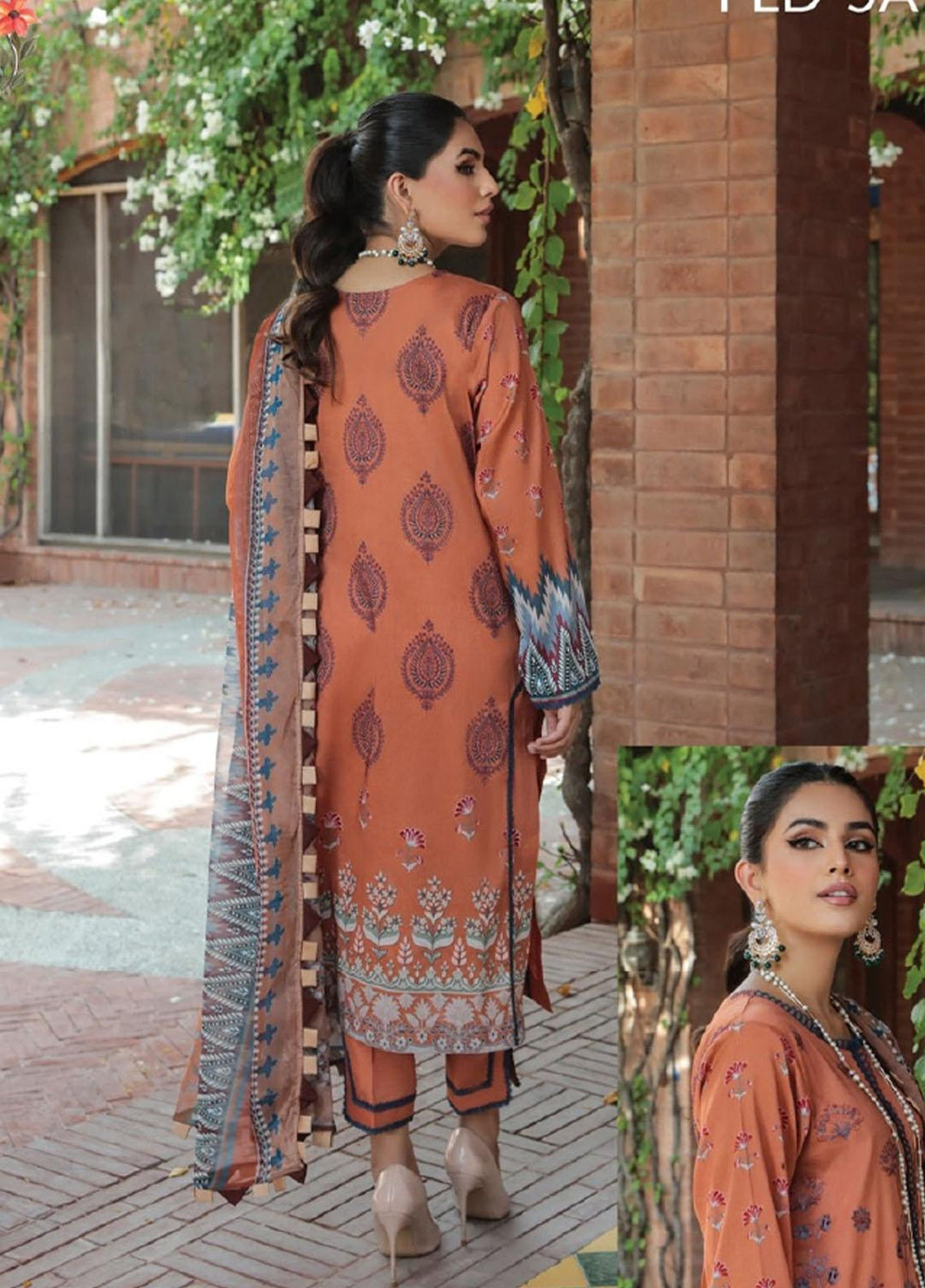 Dastoor by Florent Embroidered Lawn Suits Unstitched 3 Piece DFLFC22 FLD-5A - Summer Collection