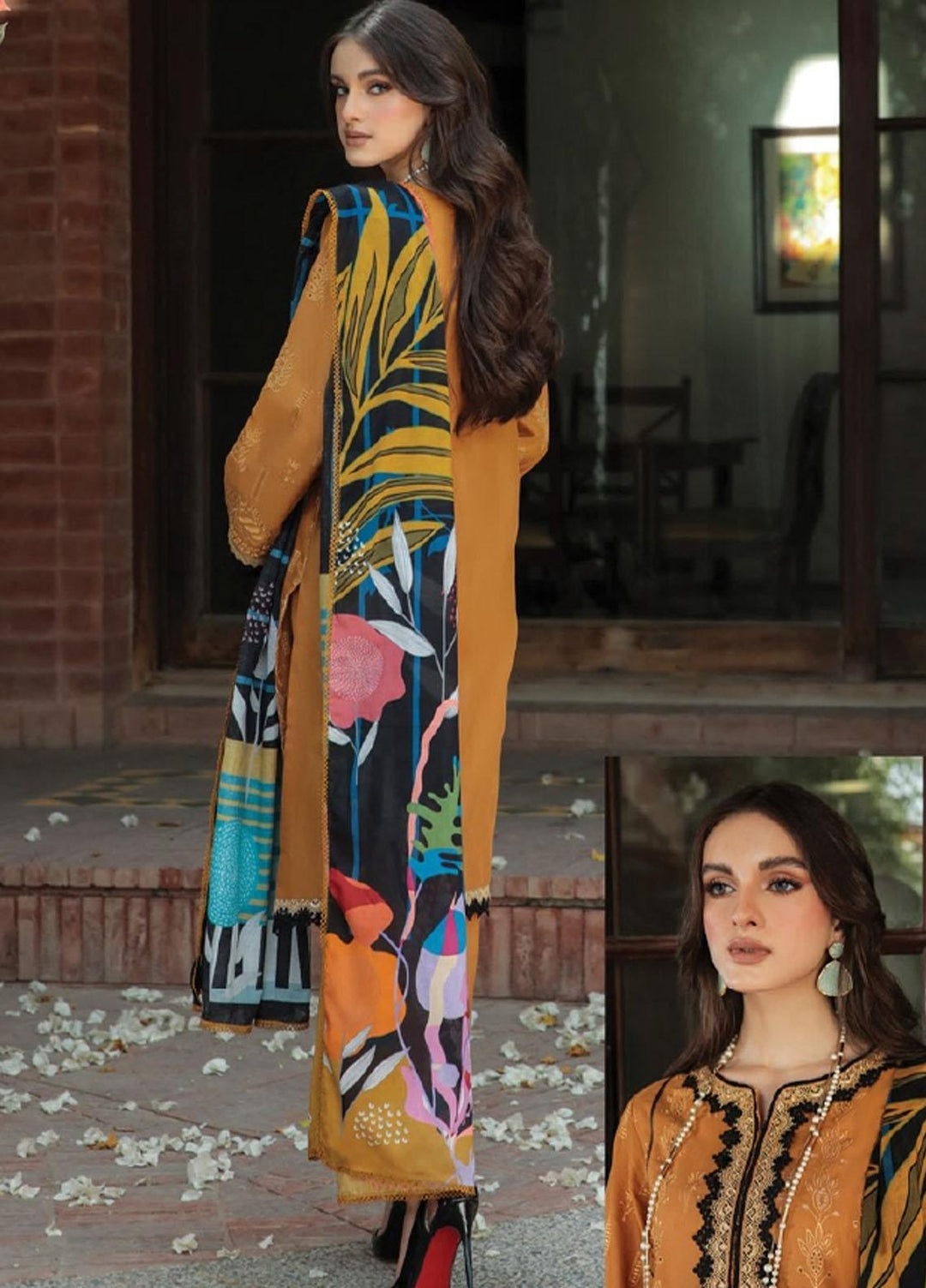 Dastoor by Florent Embroidered Lawn Suits Unstitched 3 Piece DFLFC22 FLD-6A - Summer Collection