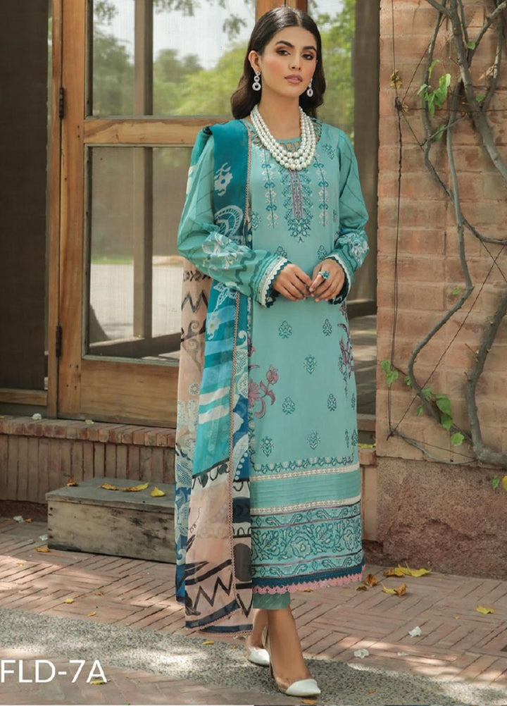 Dastoor by Florent Embroidered Lawn Suits Unstitched 3 Piece DFLFC22 FLD-7A - Summer Collection