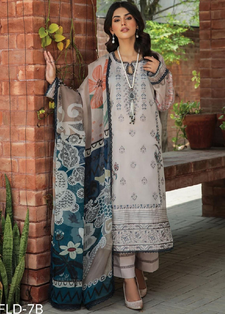 Dastoor by Florent Embroidered Lawn Suits Unstitched 3 Piece DFLFC22 FLD-7B - Summer Collection