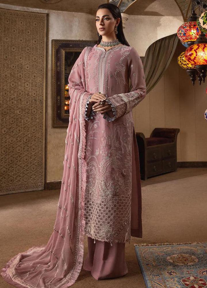 Dastoor By Lala Textiles Embroidered Chiffon Suits Unstitched 3 Piece LT23D D-03 Liana - Luxury Collection