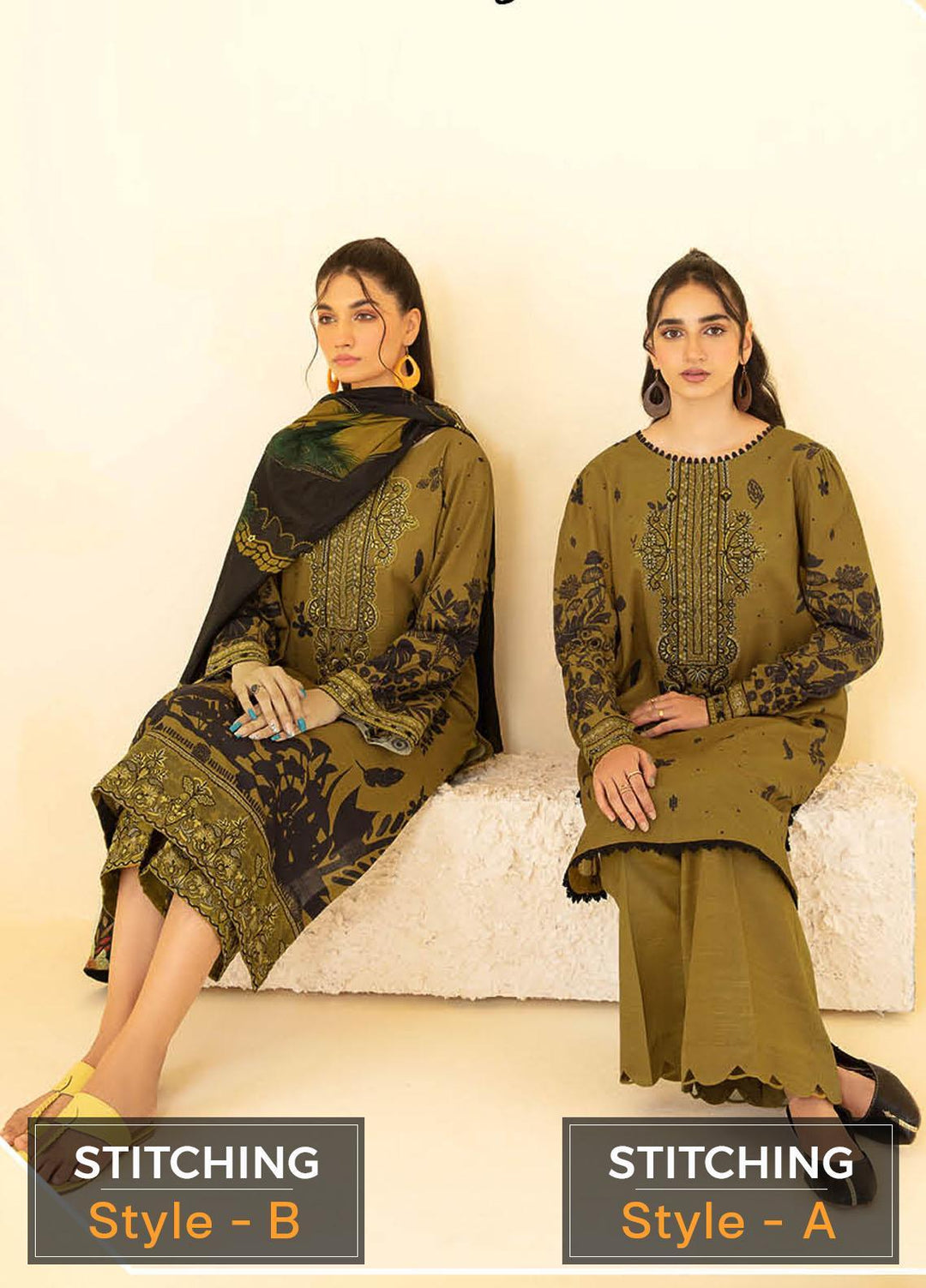 Dastoor by Ramsha Embroidered Khaddar Suits Unstitched 3 Piece RSH22DT-2 E-205 - Winter Collection