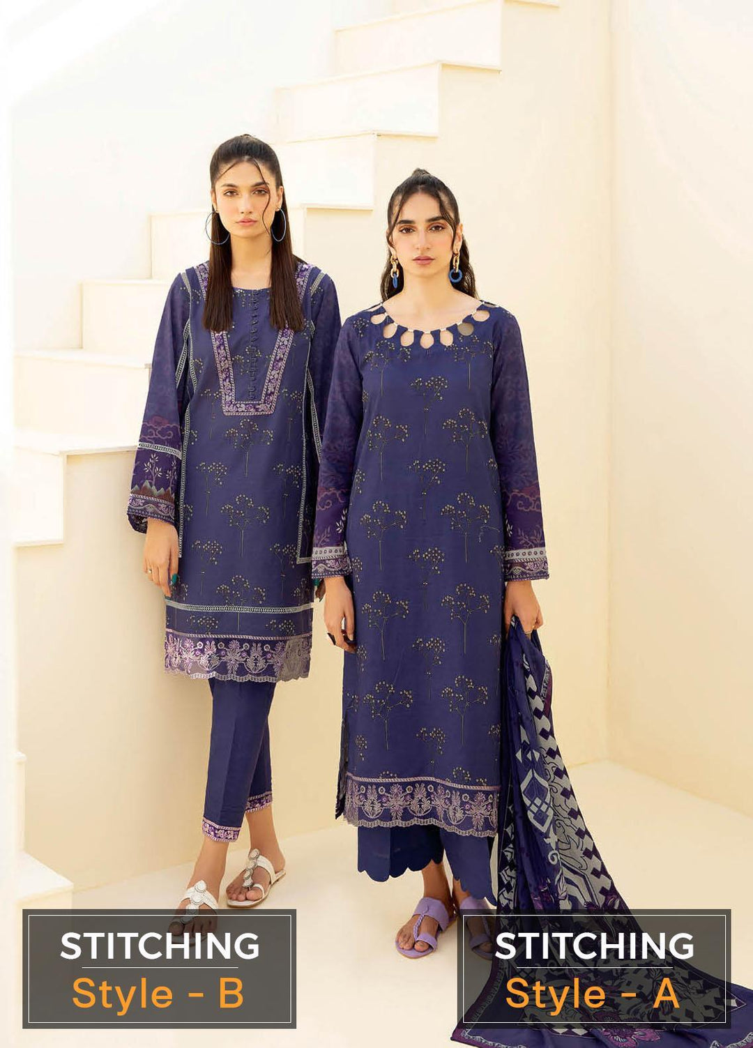 Dastoor by Ramsha Embroidered Khaddar Suits Unstitched 3 Piece RSH22DT-2 E-206 - Winter Collection