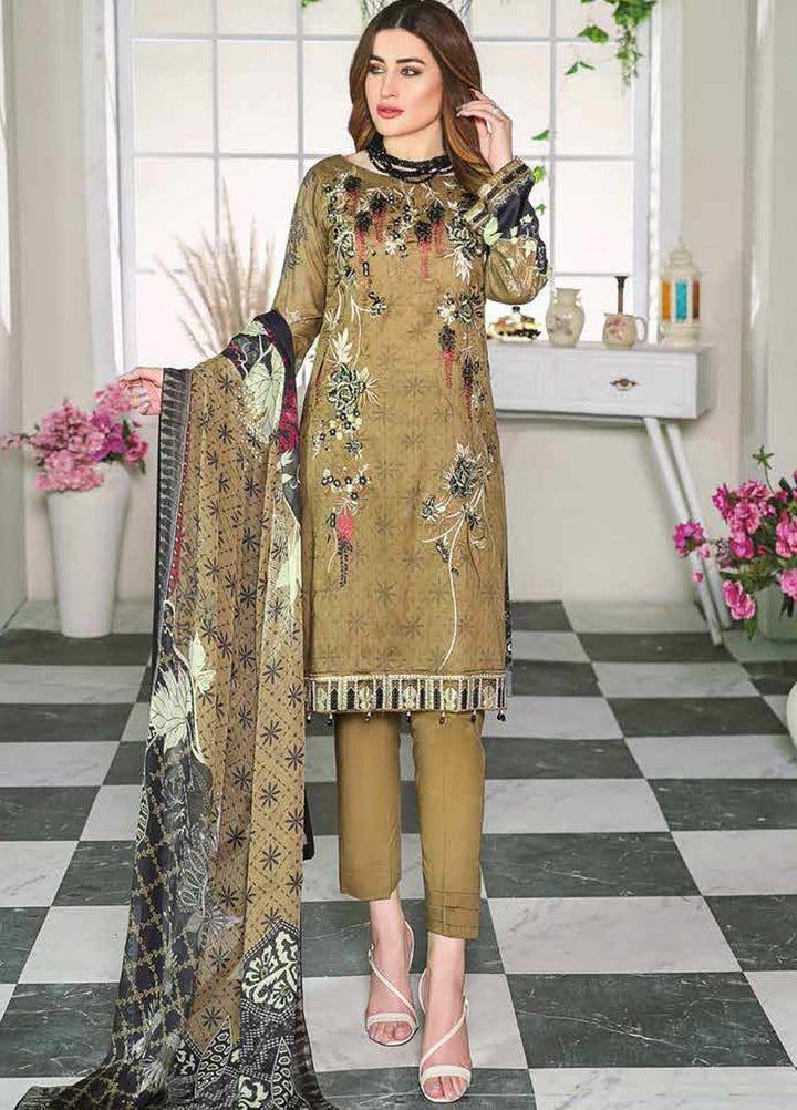 Dastoor by Ramsha Embroidered Lawn Suits Unstitched 3 Piece R21DT G-02 CLASSIFIED VOGUE - Summer Collection