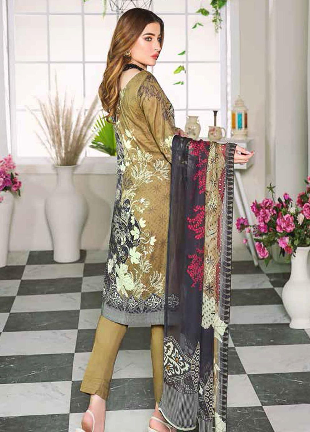 Dastoor by Ramsha Embroidered Lawn Suits Unstitched 3 Piece R21DT G-02 CLASSIFIED VOGUE - Summer Collection