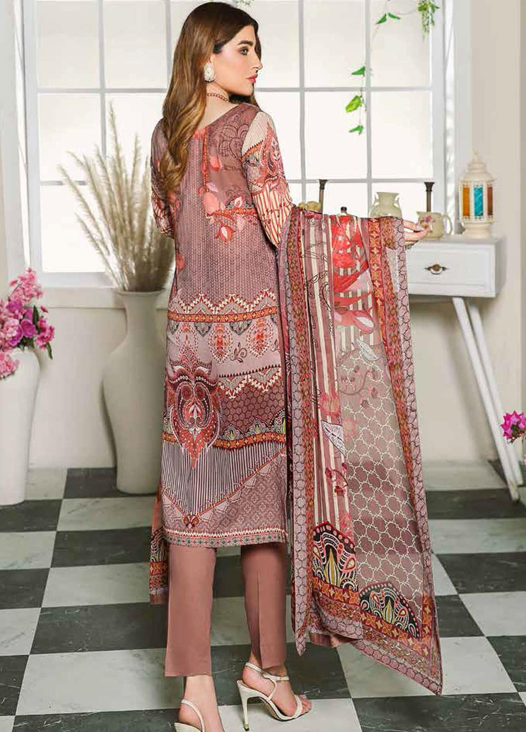 Dastoor by Ramsha Embroidered Lawn Suits Unstitched 3 Piece R21DT G-10 PERFECT TRENDS - Summer Collection