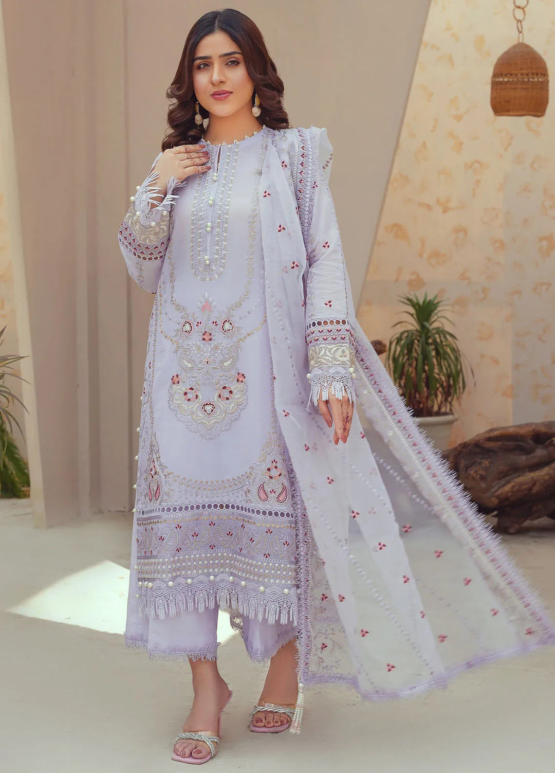 Dastoor By Ricamo Embroidered Lawn Suit Unstitched 3 Piece RIC24D Elara - Summer Collection