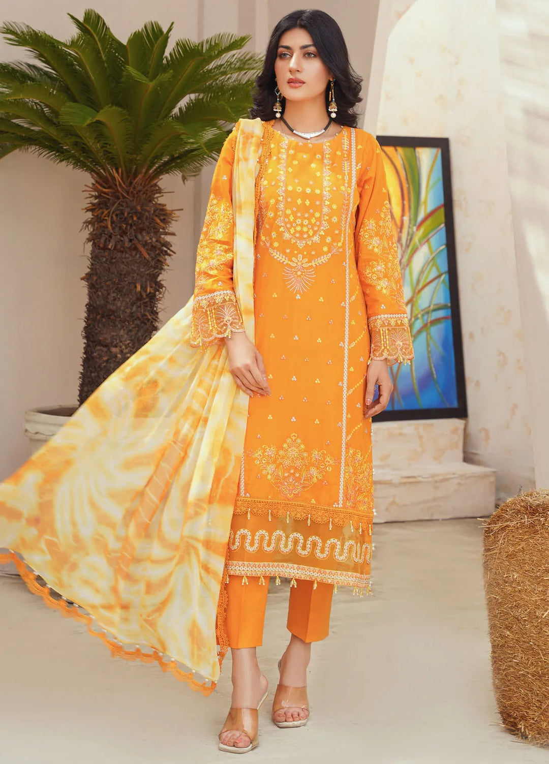 Dastoor By Ricamo Embroidered Lawn Suit Unstitched 3 Piece RIC24D Florence - Summer Collection