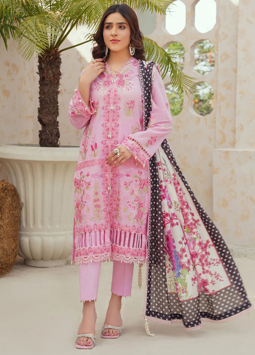 Dastoor By Ricamo Embroidered Lawn Suit Unstitched 3 Piece RIC24D Jazmine - Summer Collection