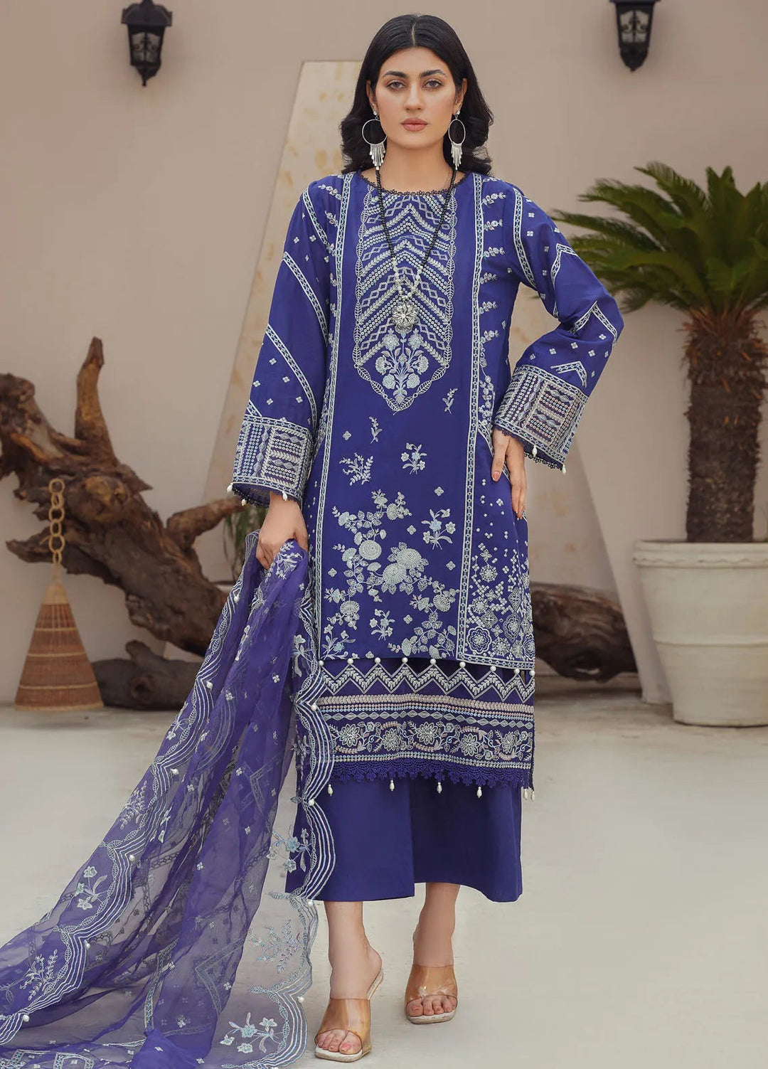 Dastoor By Ricamo Embroidered Lawn Suit Unstitched 3 Piece RIC24D Neel Mohra - Summer Collection