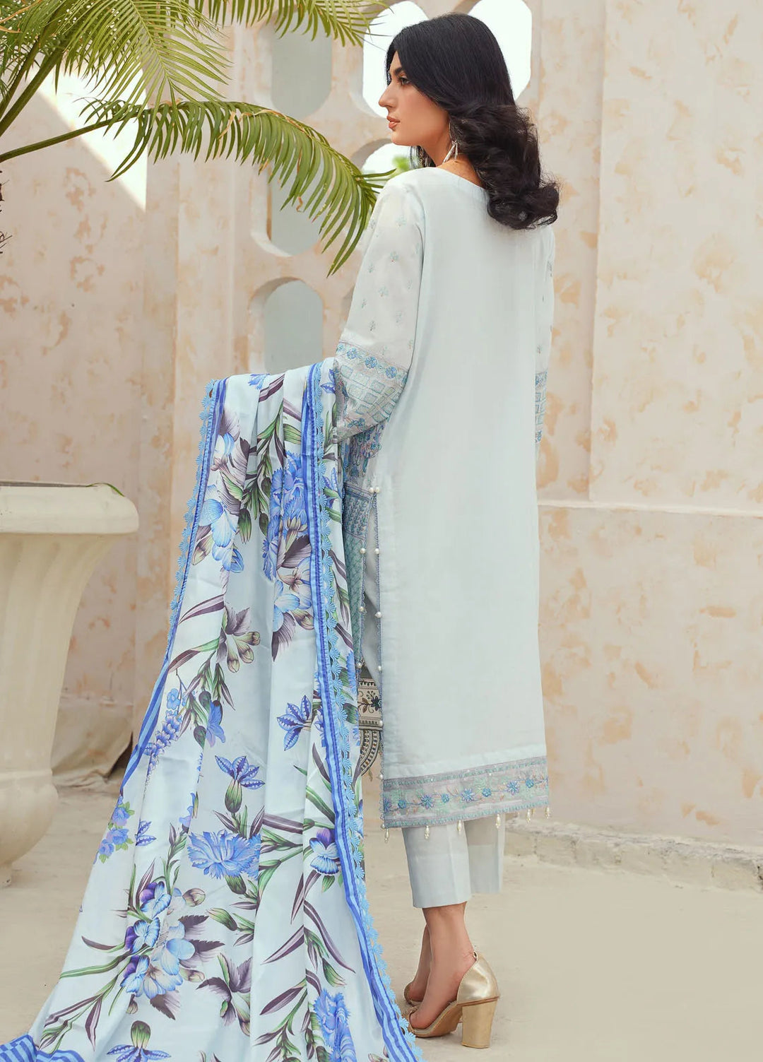 Dastoor By Ricamo Embroidered Lawn Suit Unstitched 3 Piece RIC24D Zale - Summer Collection