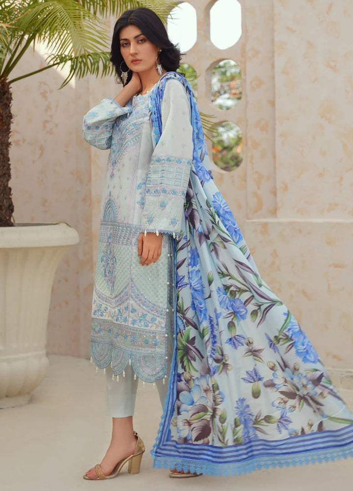 Dastoor By Ricamo Embroidered Lawn Suit Unstitched 3 Piece RIC24D Zale - Summer Collection