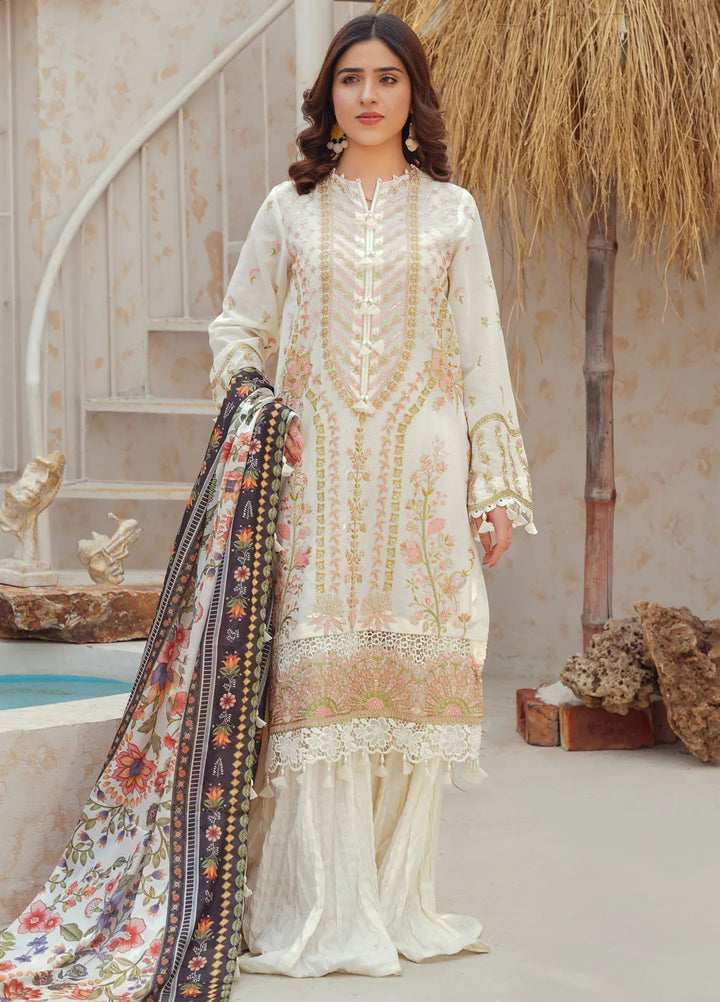 Dastoor By Ricamo Embroidered Lawn Suit Unstitched 3 Piece RIC24D Zeina - Summer Collection