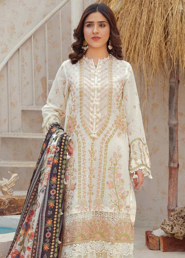 Dastoor By Ricamo Embroidered Lawn Suit Unstitched 3 Piece RIC24D Zeina - Summer Collection