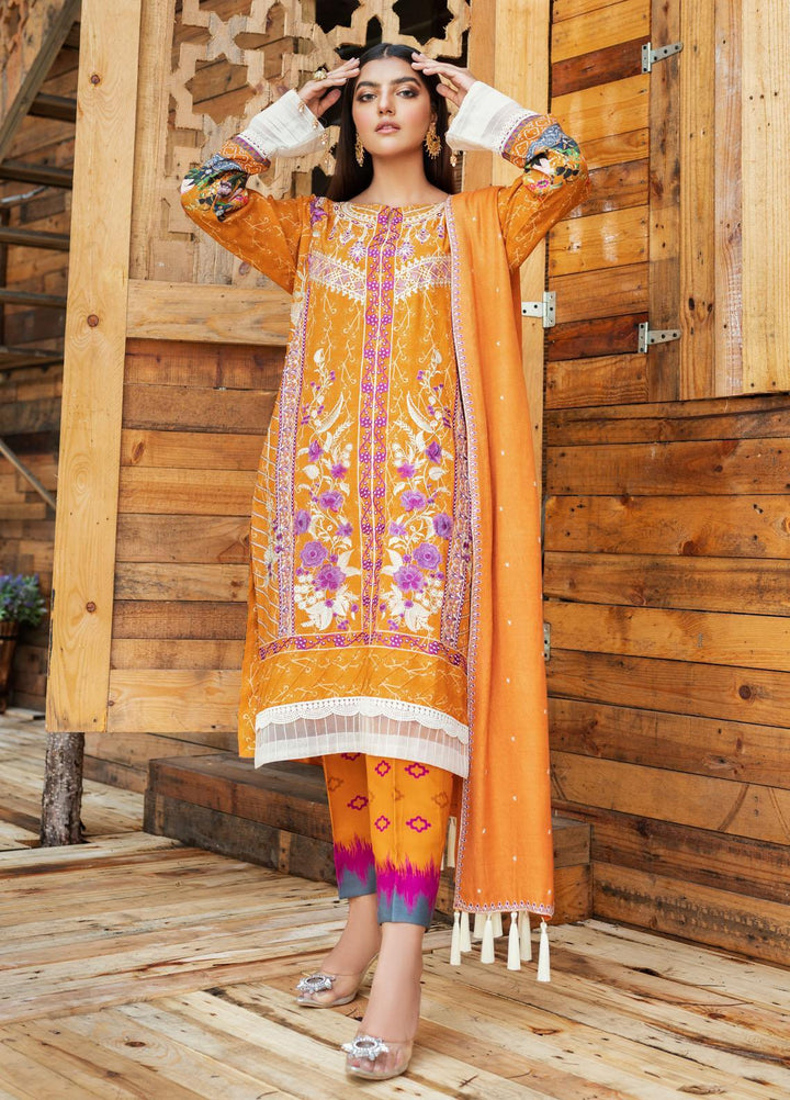 Dastoor by Soffio Embroidered Linen Suits Unstitched 3 Piece SFO21DU SUW1341AM - Winter Collection