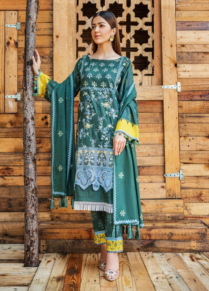 Dastoor by Soffio Embroidered Linen Suits Unstitched 3 Piece SFO21DU SUW1342GP - Winter Collection