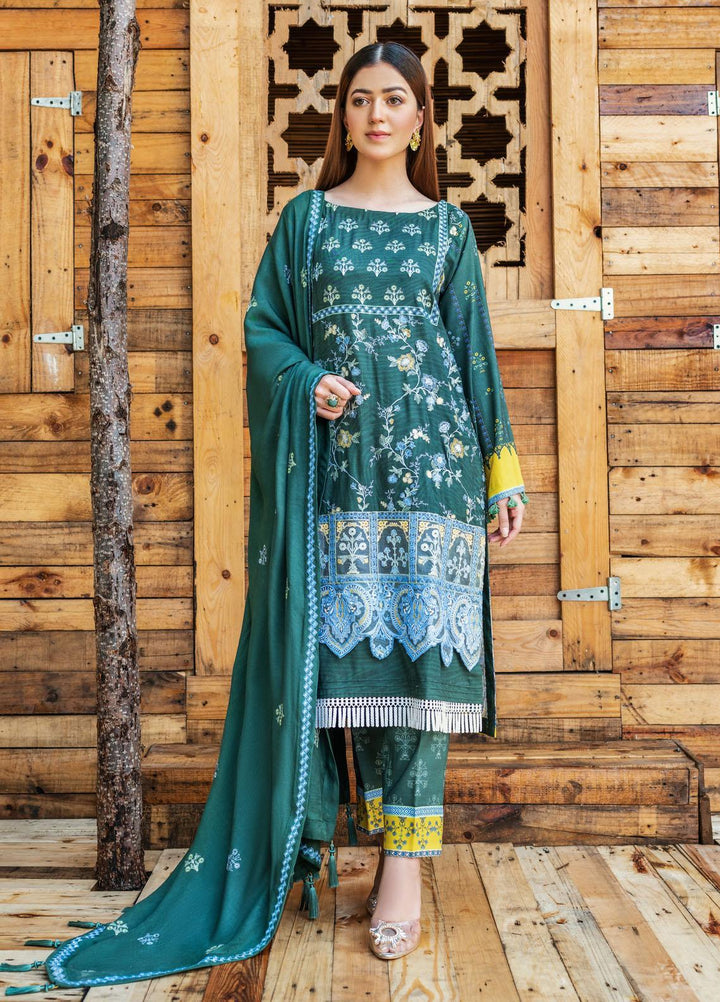 Dastoor by Soffio Embroidered Linen Suits Unstitched 3 Piece SFO21DU SUW1342GP - Winter Collection