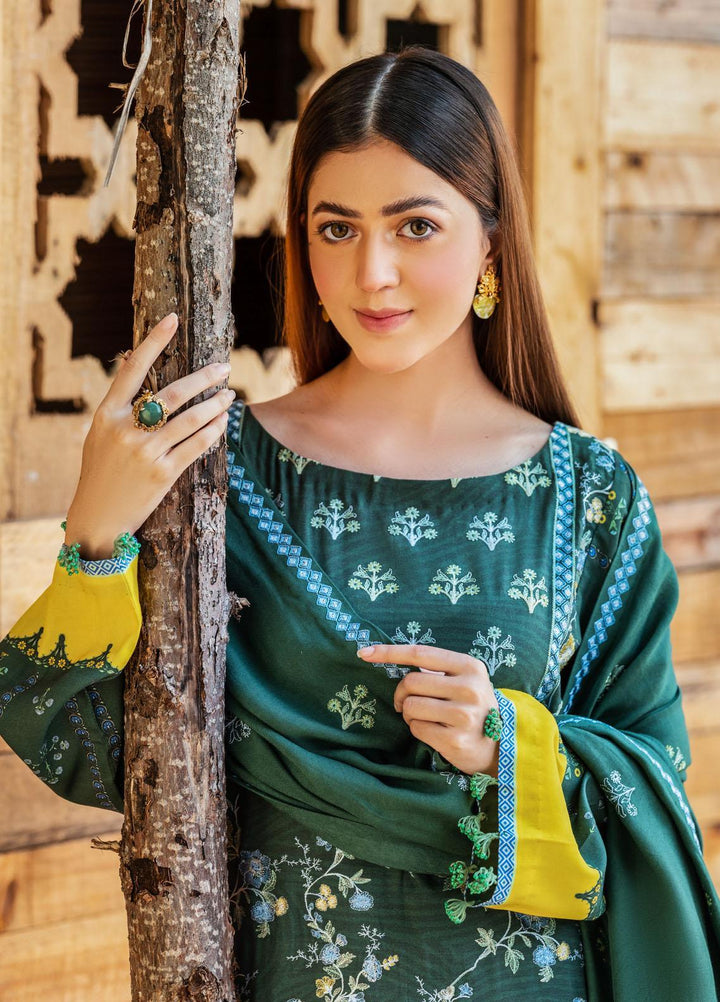 Dastoor by Soffio Embroidered Linen Suits Unstitched 3 Piece SFO21DU SUW1342GP - Winter Collection