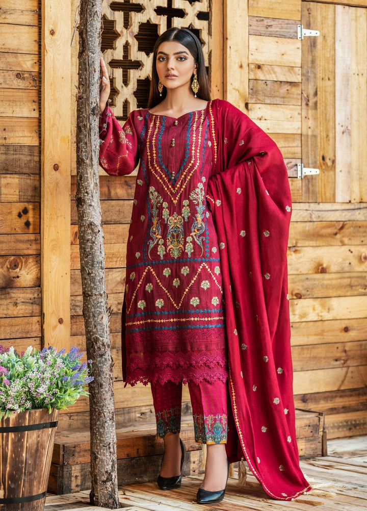 Dastoor by Soffio Embroidered Linen Suits Unstitched 3 Piece SFO21DU SUW1343W - Winter Collection