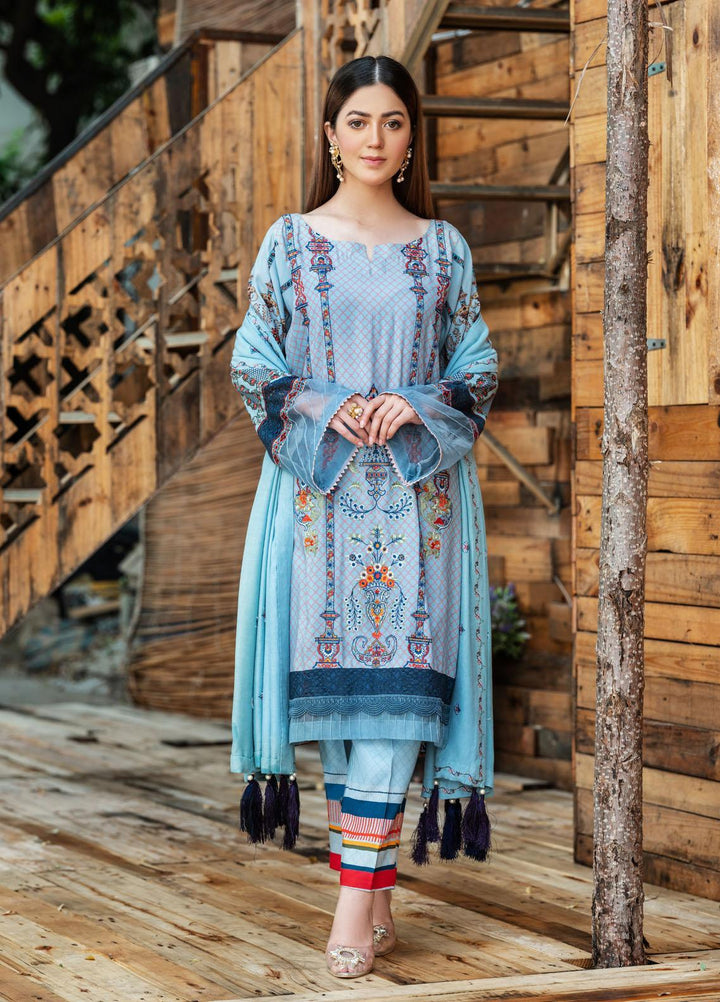 Dastoor by Soffio Embroidered Linen Suits Unstitched 3 Piece SFO21DU SUW1344SB - Winter Collection