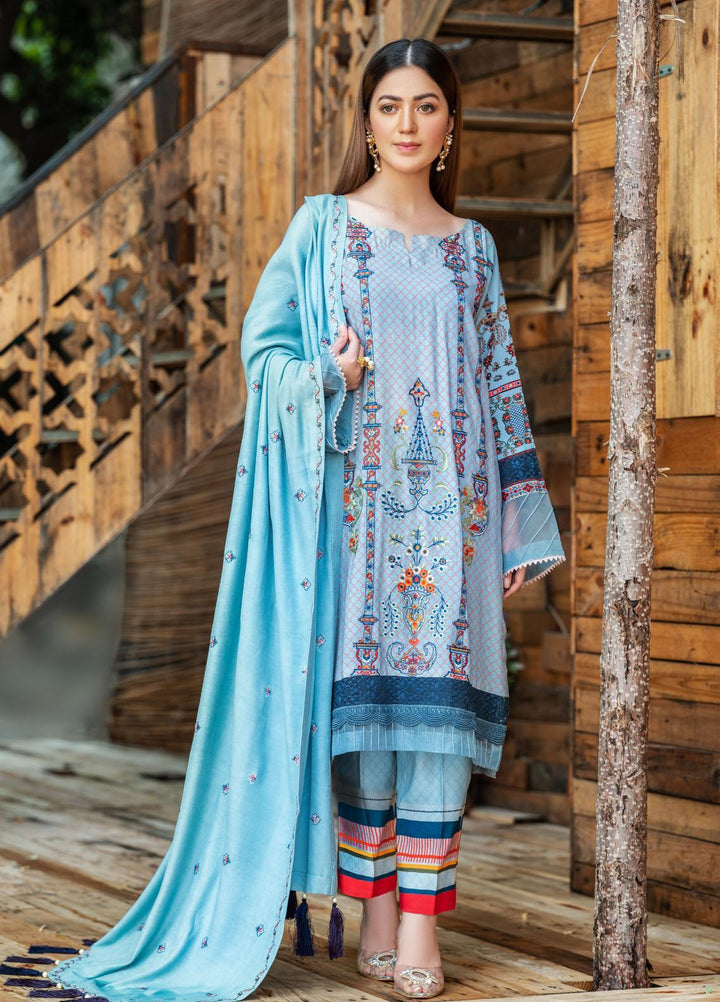 Dastoor by Soffio Embroidered Linen Suits Unstitched 3 Piece SFO21DU SUW1344SB - Winter Collection