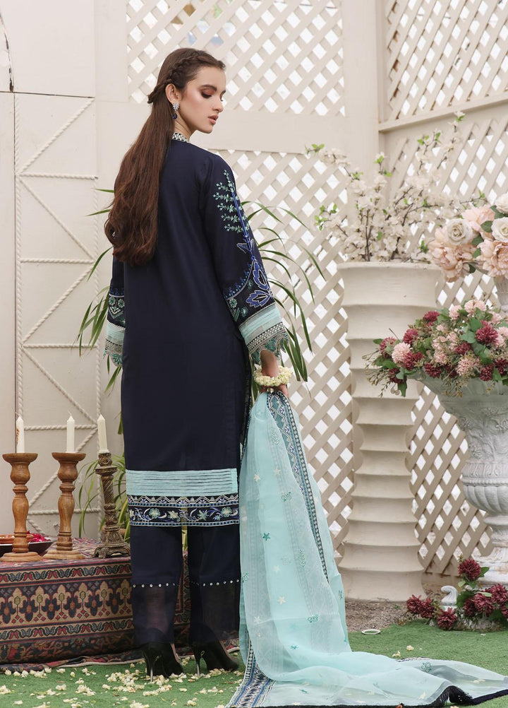 Daud Abbas Embroidered Lawn Suits Unstitched 3 Piece DA22BBE LEC-1005 Dina - Luxury Festive Collection