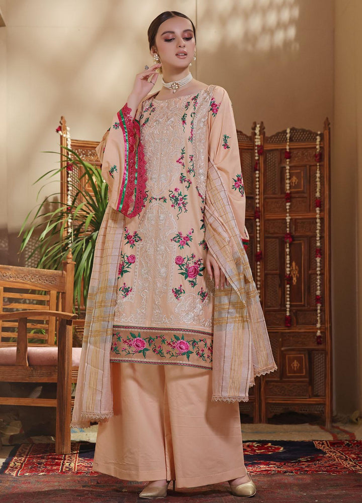 Daud Abbas Embroidered Lawn Suits Unstitched 3 Piece DA22BBE LEC-1008 Zeenat - Luxury Festive Collection
