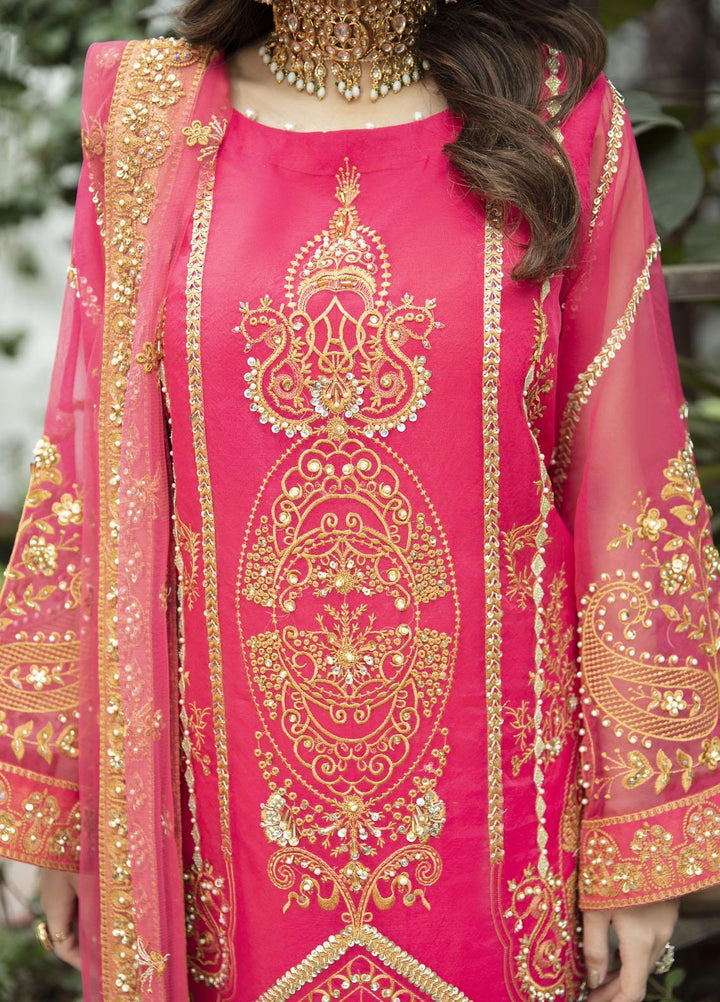 Daud Abbas Embroidered Organza Suits Unstitched 3 Piece DA22DS DA-F-001/Marjjan  - Luxury Collection