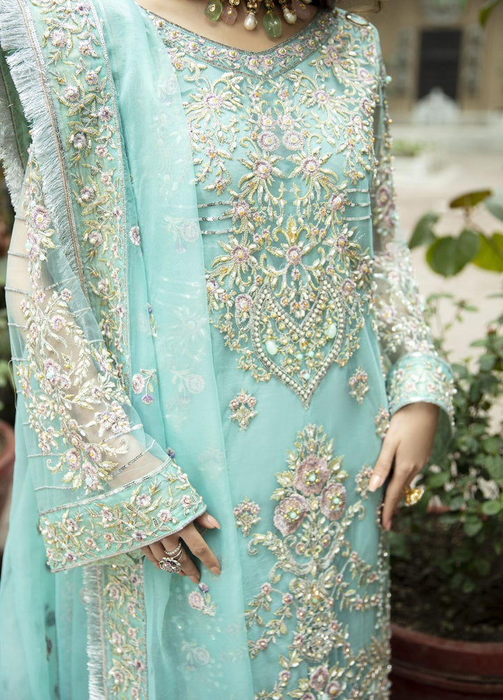 Daud Abbas Embroidered Net Suits Unstitched 3 Piece DA22DS DA-F-012/Byrooj - Luxury Collection