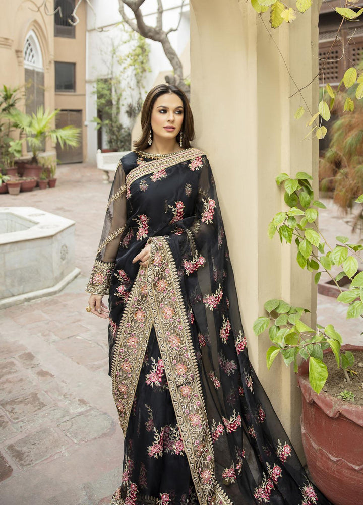 Daud Abbas Embroidered Organza Suits Unstitched Saree DA22DS DA-F-013/Sang e Hadid - Luxury Collection