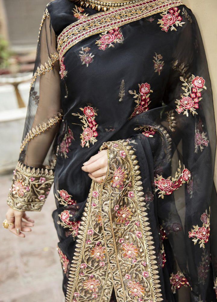 Daud Abbas Embroidered Organza Suits Unstitched Saree DA22DS DA-F-013/Sang e Hadid - Luxury Collection