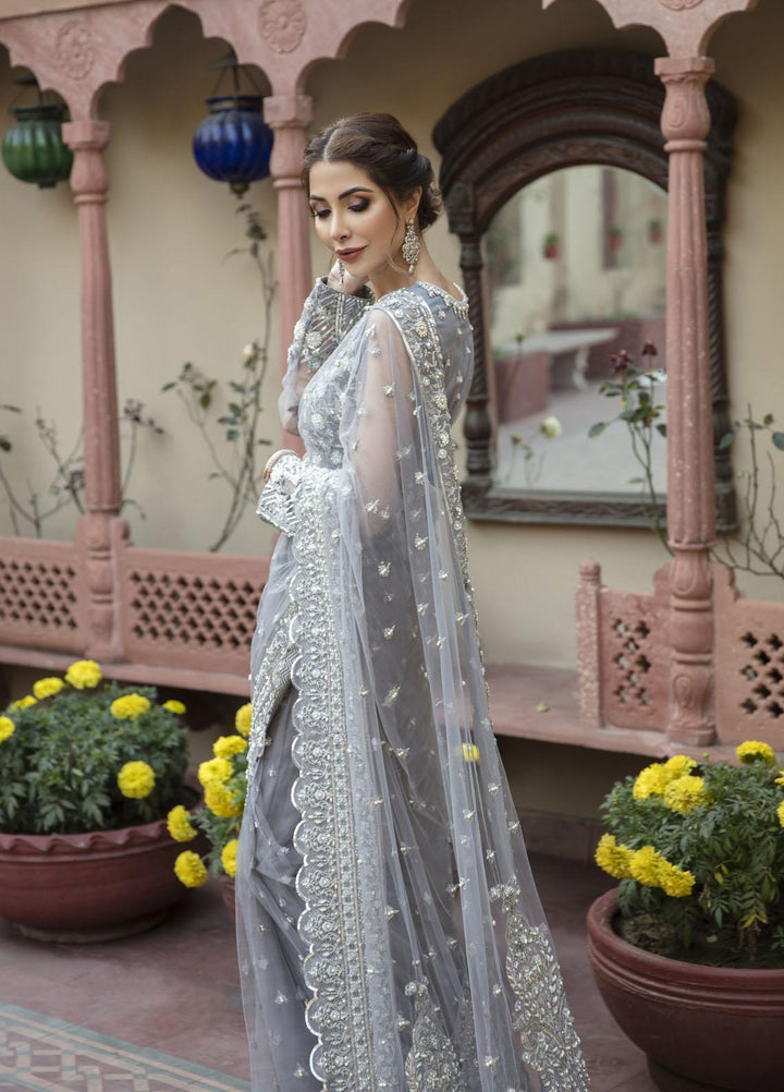 Daud Abbas Embroidered Net Suits Unstitched Saree DA22DS DA-F-015/Almas - Luxury Collection