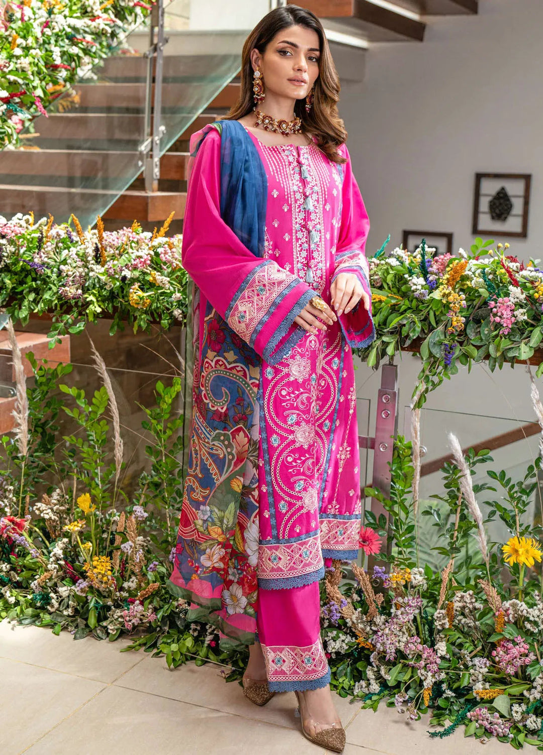 Dayaar E Khuwaab by Addee Embroidered Lawn Suit Unstitched 3 Piece AD24D SM-020 Maah Para - Summer Collection