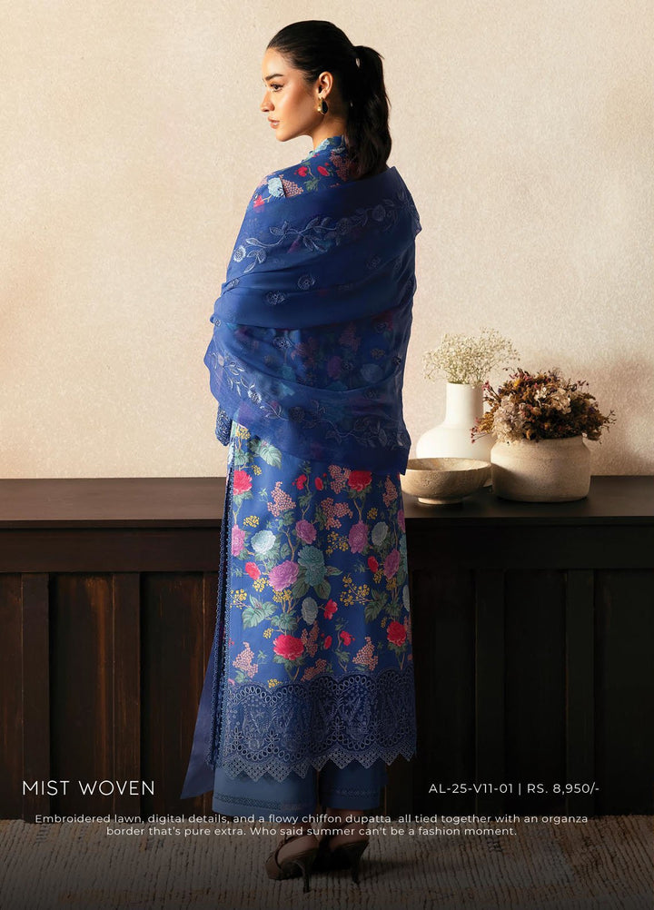 Daybreak by Afrozeh Embroidered Lawn Suits Unstitched 3 Piece AF25DB D-01 Mist Woven - Summer Collection