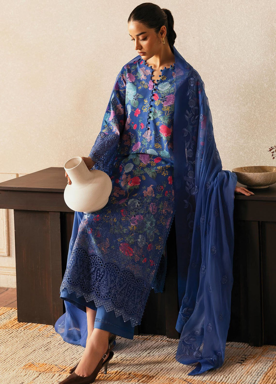 Daybreak by Afrozeh Embroidered Lawn Suits Unstitched 3 Piece AF25DB D-01 Mist Woven - Summer Collection