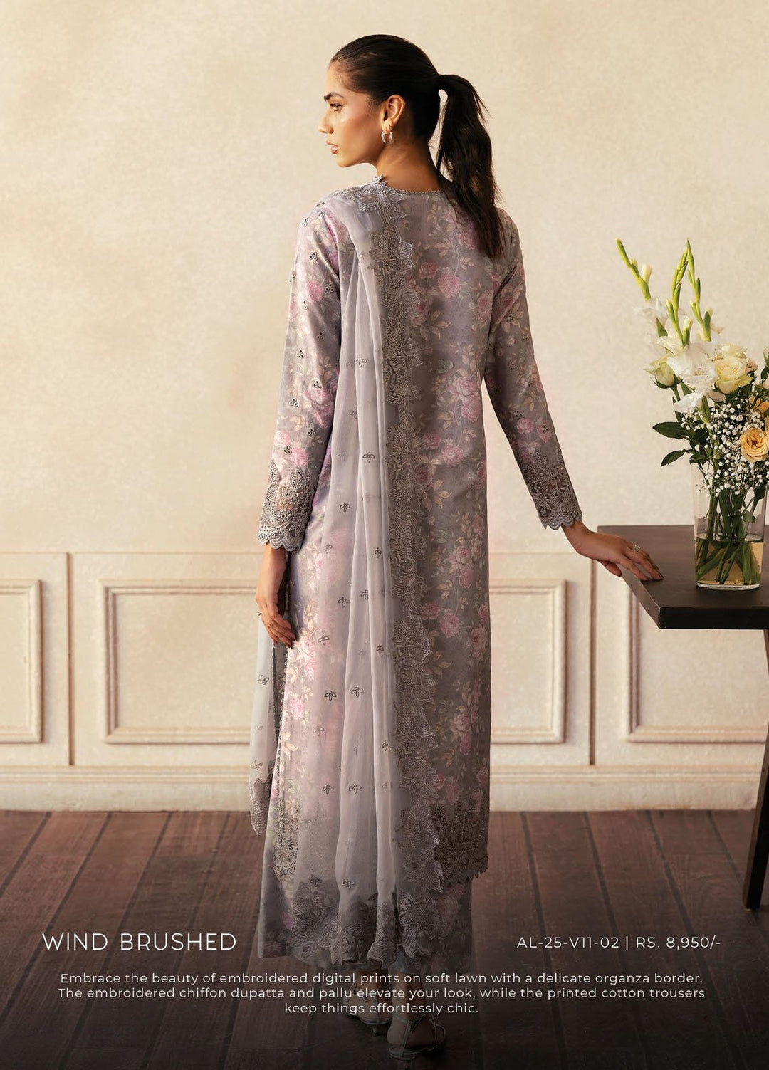 Daybreak by Afrozeh Embroidered Lawn Suits Unstitched 3 Piece AF25DB D-02 Wind Brushed - Summer Collection