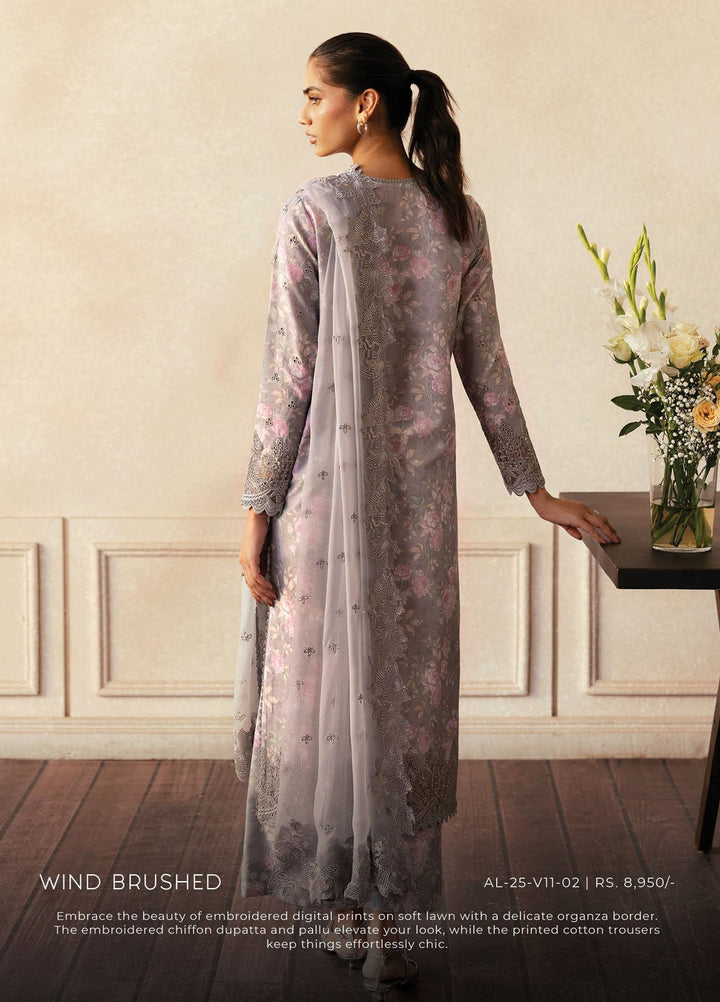 Daybreak by Afrozeh Embroidered Lawn Suits Unstitched 3 Piece AF25DB D-02 Wind Brushed - Summer Collection
