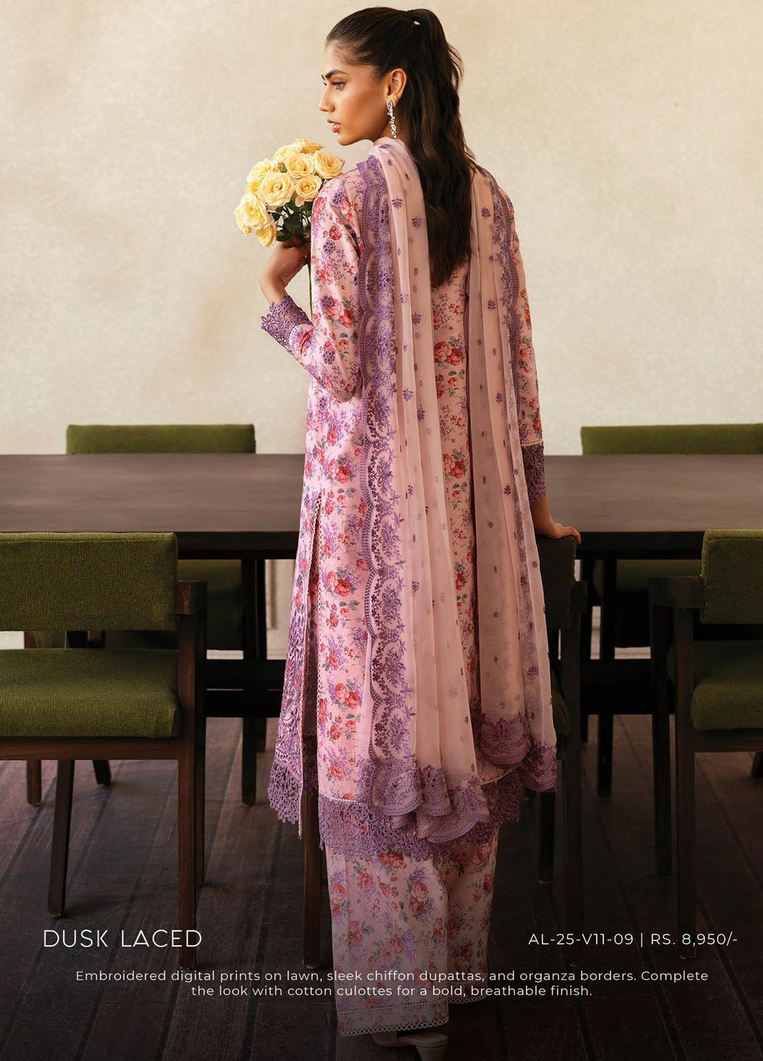 Daybreak by Afrozeh Embroidered Lawn Suits Unstitched 3 Piece AF25DB D-09 Dusk Laced - Summer Collection