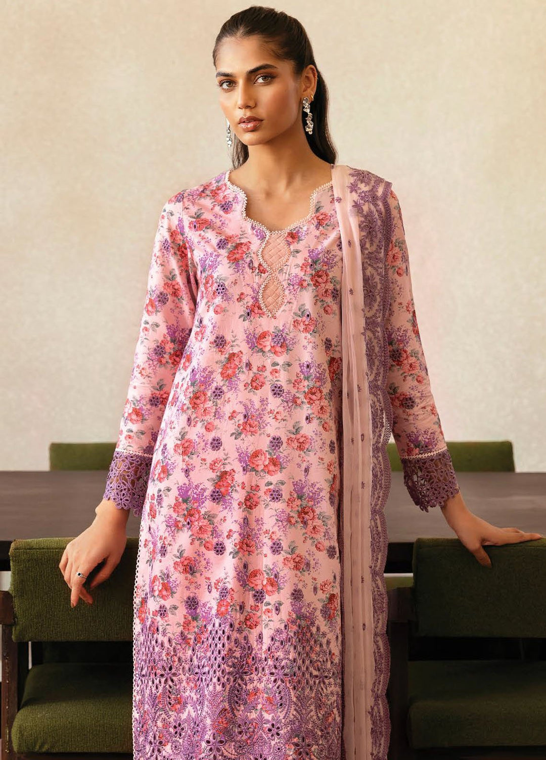 Daybreak by Afrozeh Embroidered Lawn Suits Unstitched 3 Piece AF25DB D-09 Dusk Laced - Summer Collection