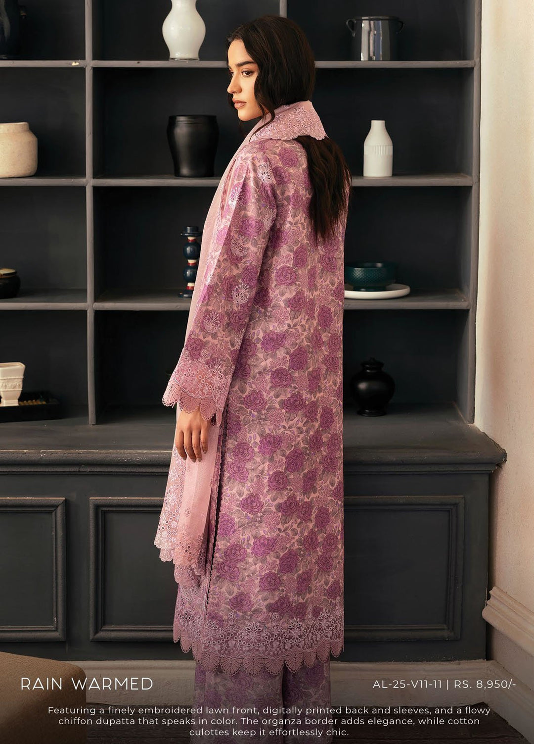 Daybreak by Afrozeh Embroidered Lawn Suits Unstitched 3 Piece AF25DB D-11 Rain Warmed - Summer Collection