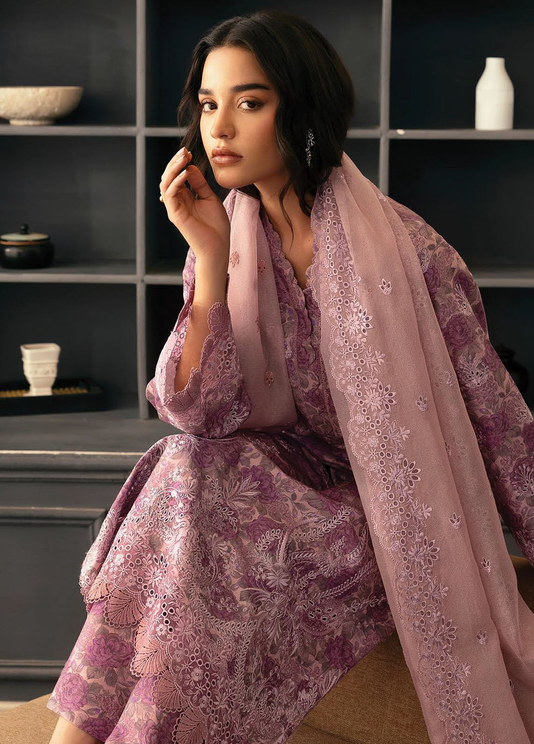 Daybreak by Afrozeh Embroidered Lawn Suits Unstitched 3 Piece AF25DB D-11 Rain Warmed - Summer Collection