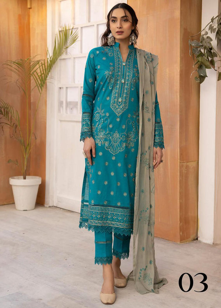 De Lace By Aalaya Embroidered Lawn Suits Unstitched 3 Piece ALY23DL D-03 - Summer Collection