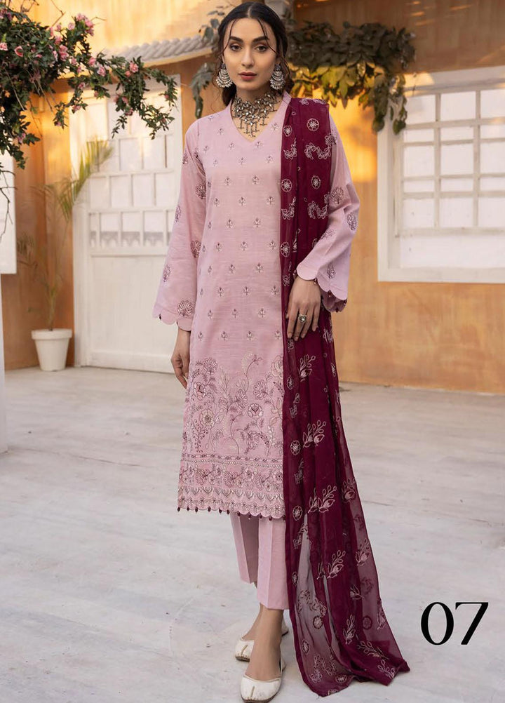 De Lace By Aalaya Embroidered Lawn Suits Unstitched 3 Piece ALY23DL D-07 - Summer Collection
