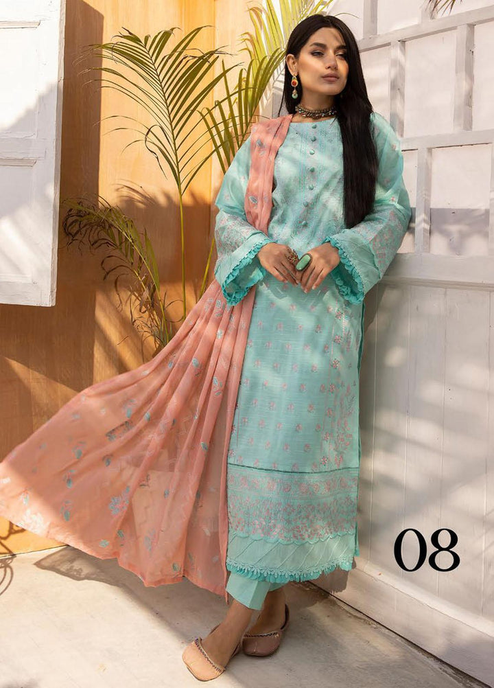 De Lace By Aalaya Embroidered Lawn Suits Unstitched 3 Piece ALY23DL D-08 - Summer Collection