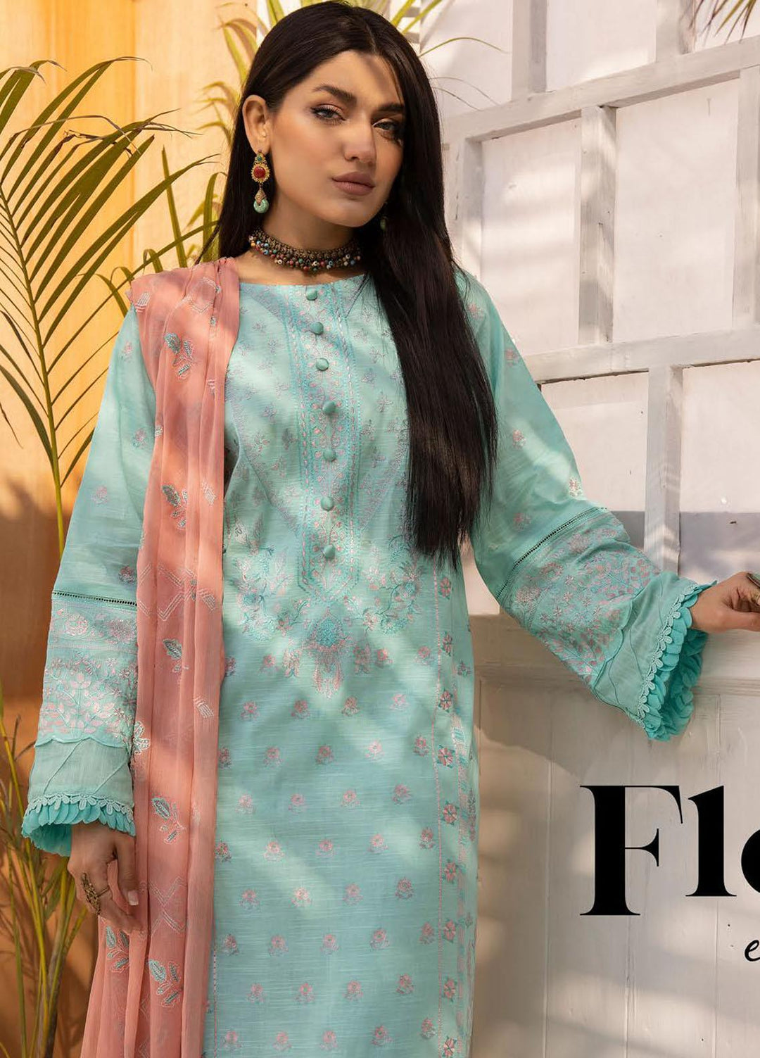 De Lace By Aalaya Embroidered Lawn Suits Unstitched 3 Piece ALY23DL D-08 - Summer Collection