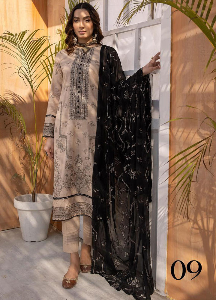 De Lace By Aalaya Embroidered Lawn Suits Unstitched 3 Piece ALY23DL D-09 - Summer Collection