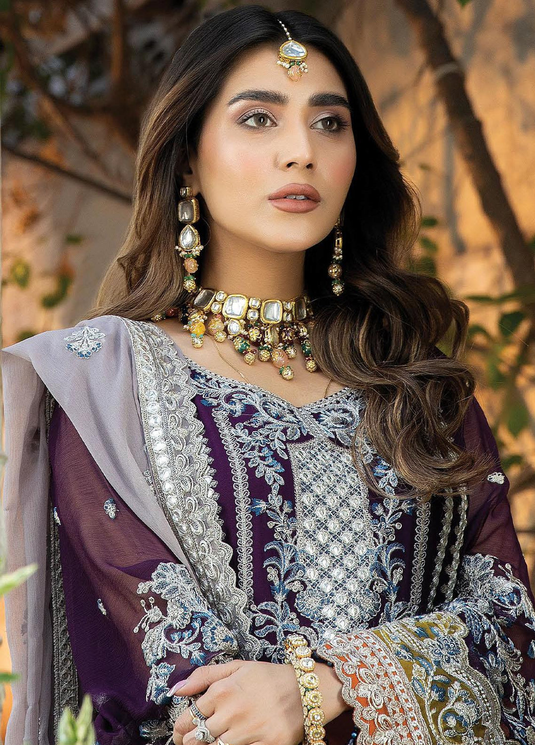 De Lambent Majestic By Imrozia Premium Embroidered Chiffon Suits Unstitched 3 Piece IMP23DLM M-34 Alya - Luxury Collection