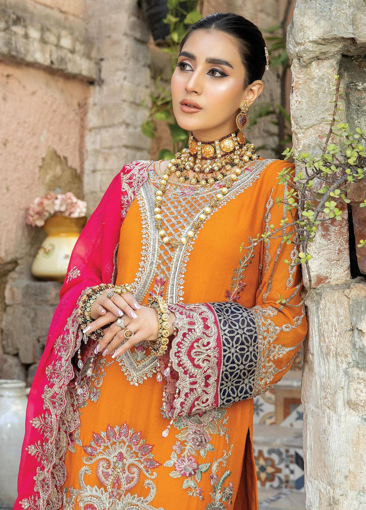 De Lambent Majestic By Imrozia Premium Embroidered Chiffon Suits Unstitched 3 Piece IMP23DLM M-37 Marwa - Luxury Collection